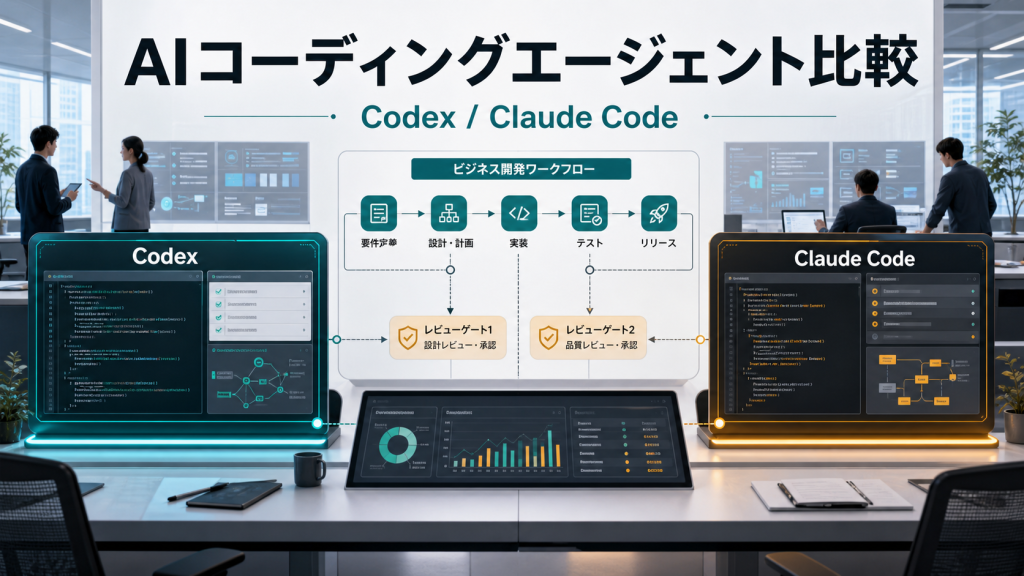 【2026年最新】CodexとClaude Codeを法人でどう使い分ける？AIコーディングエージェント比較・導入ルール