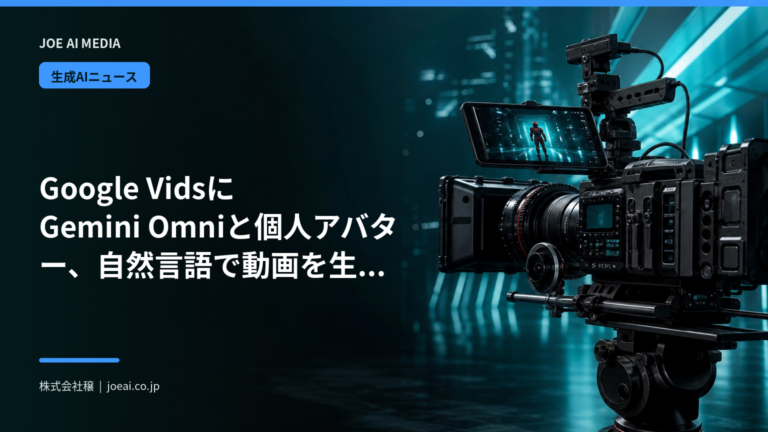 Google VidsにGemini Omniと個人アバター、自然言語で動画を生成・編集